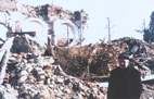 The Lipik Catholic church  after the Greater Serbian destruction in 1991
