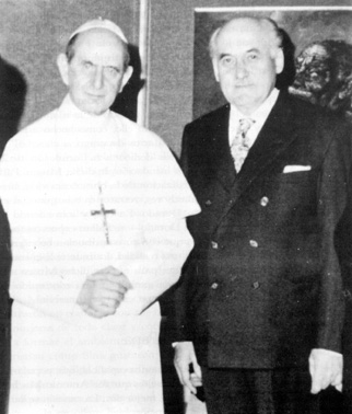 With Pope Paul VI during private audience, 1972