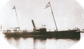 Steamship Hrvat (Croat), with Croatian flag, 1870s, Senj (from R.F. Barbalic, I. Marendic: Onput, kad smo partili, MH Rijeka, 2004, with permition of Mr. Darko Dekovic)
