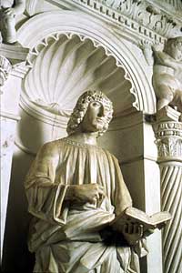 Ivan Duknovic: St. John Evangelist, round 1482, Trogir Cathedral