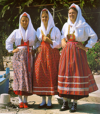 Women of Mljet in festive costumes