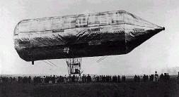 The first steerable metal airship by David Schwarz, 1897